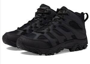 Merrell Womens Moab 3 Tactical Work Mid Boots US 6 M Black Leather WP NWOB